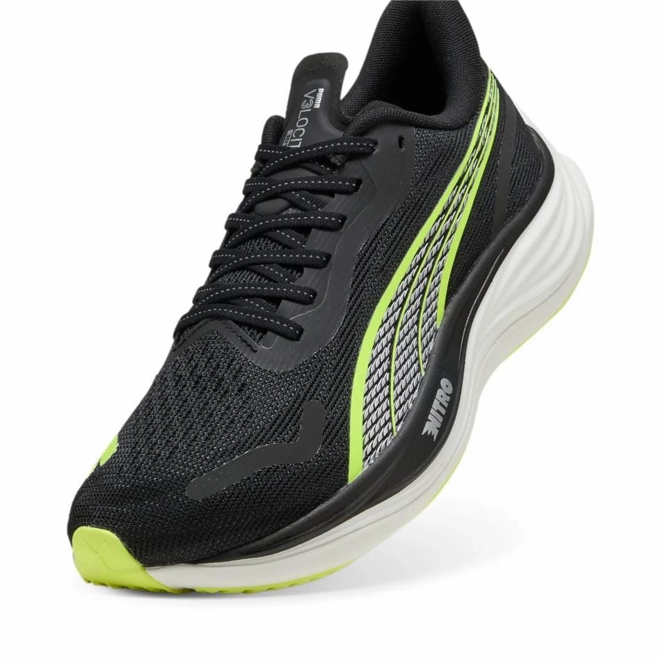 running for exploration running in synthetic tracks shoes Puma Men's Velocity Nitro 3 Running Shoes in Puma Black/Yellow Alert SS25