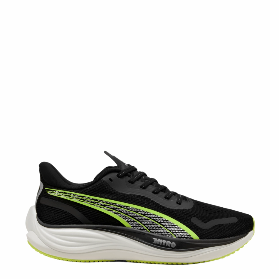 Puma Men's Velocity Nitro 3 Running Shoes in Puma Black/Yellow Alert SS25 Hybrid Layering