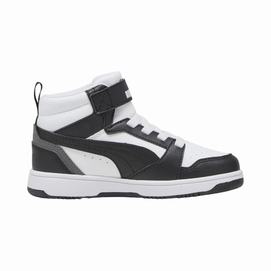 Puma scarpa alta da ragazzi con laccio e strappo Rebound V6 393832-01 bianco-nero beach equipment