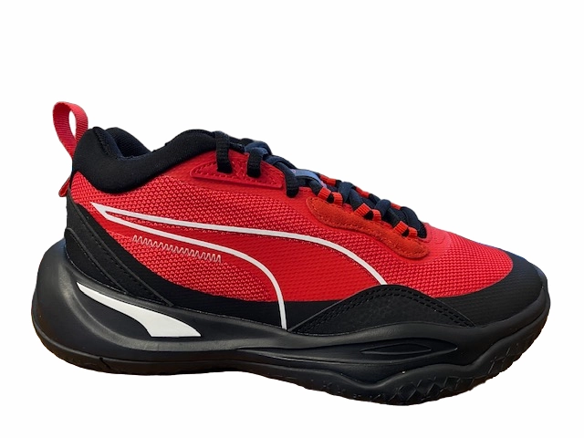 easy to put on Breathable Mesh Fabric Puma Scarpa da pallacanestro da ragazzo Playmaker 387353 02 rosso-nero-bianco