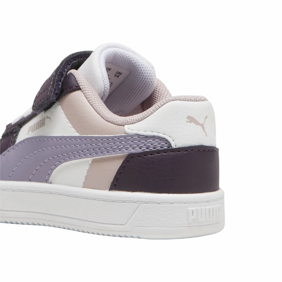 Puma scarpa sneakers da bambina con laccio elastico e velcro Caven 2.0 Block 394463-11 prugna-bianco flared running wear