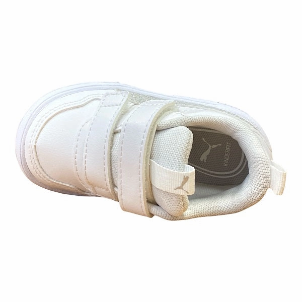 Moisture Wicking Technology Puma scarpa sneakers da bambina Multiflex Glitz V 384886-01 bianco-argento