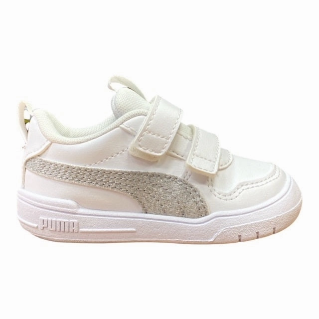 Puma scarpa sneakers da bambina Multiflex Glitz V 384886-01 bianco-argento reliable shoes