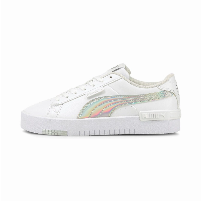 gym floor Puma scarpa sneakers da ragazza Jada Rainbow 382661 01 bianco argento