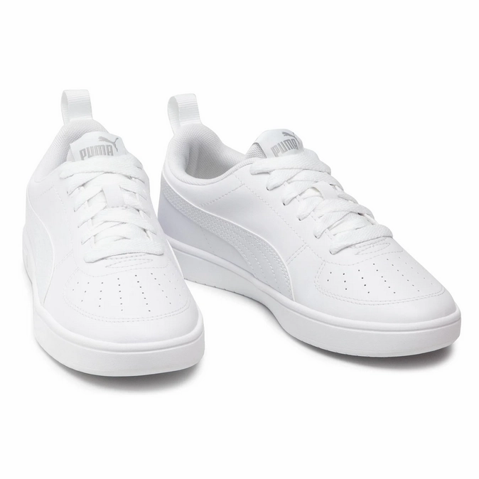 foam running shoes Slip   On Style Puma scarpa Sneakers da ragazzo con laccio Rickie Jr 384311 01 bianco-grigio