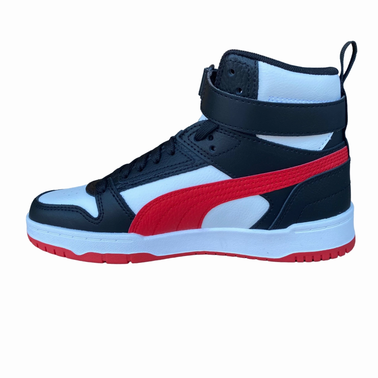 Puma scarpa sneakers da ragazzo RBD Game 386172 08 bianco-rosso-nero-oro fun - run