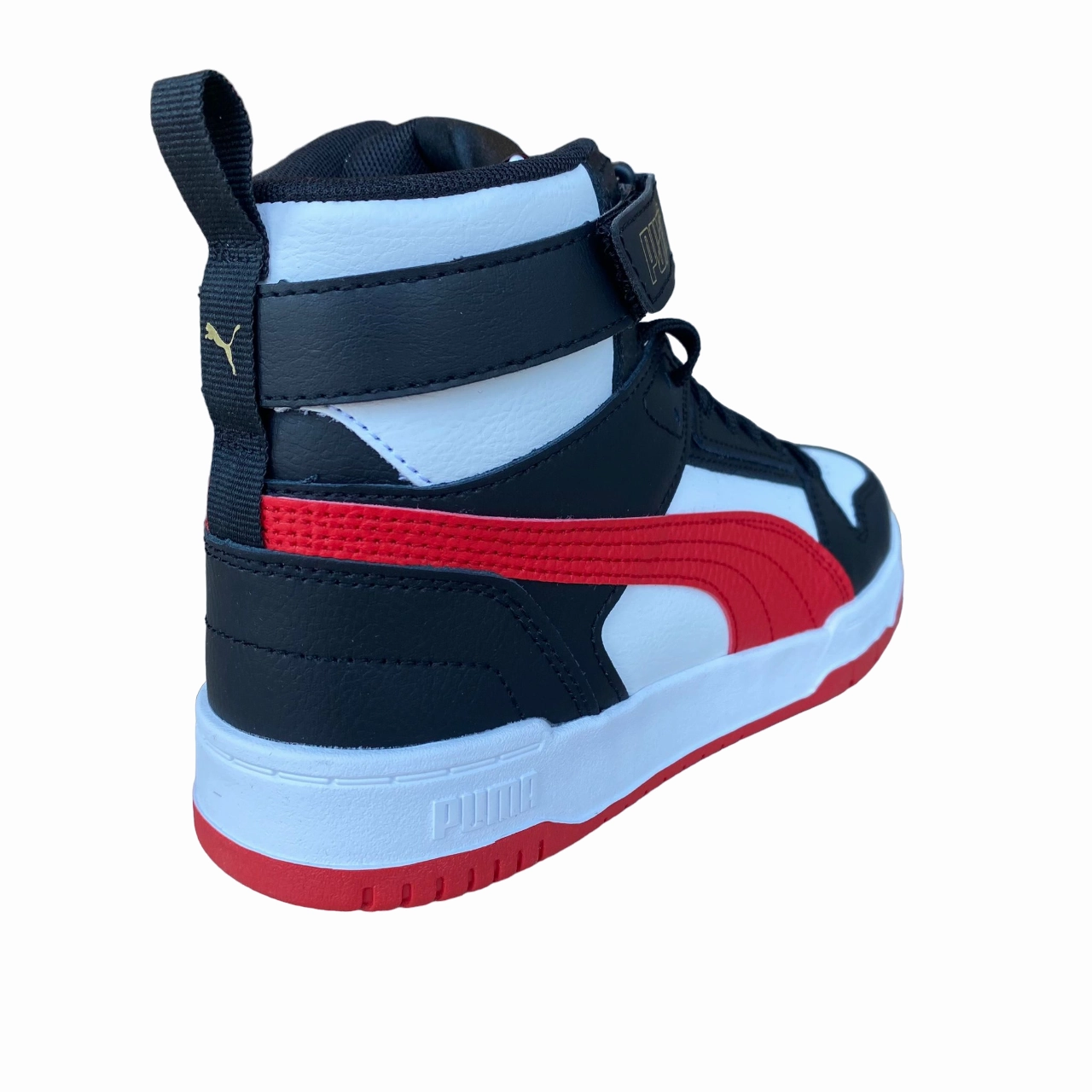 Light - up synthetic - upper - feature shoes Puma scarpa sneakers da ragazzo RBD Game 386172 08 bianco-rosso-nero-oro