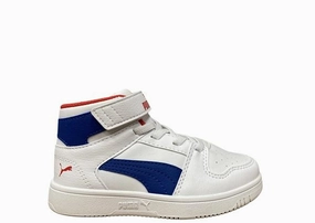 Puma scarpa sneakers da ragazzo Rebound Layup 370488 05 bianco blu shock - absorbing rubber shoes moisture - wicking sock