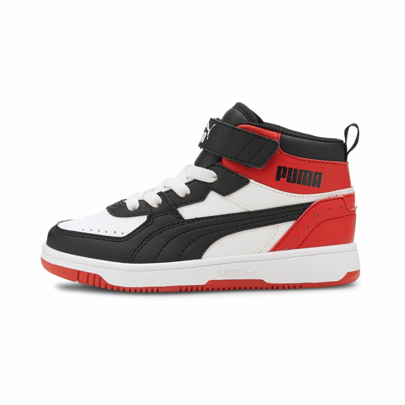 Puma sneakers alta da bambino Rebound JOY Blocked AC PS 374688 03 bianco-nero-rosso running on an indoor track shoes Torsion Spring Mechanism