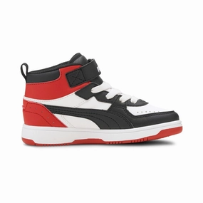 Puma sneakers alta da bambino Rebound JOY Blocked AC PS 374688 03 bianco-nero-rosso track running gear