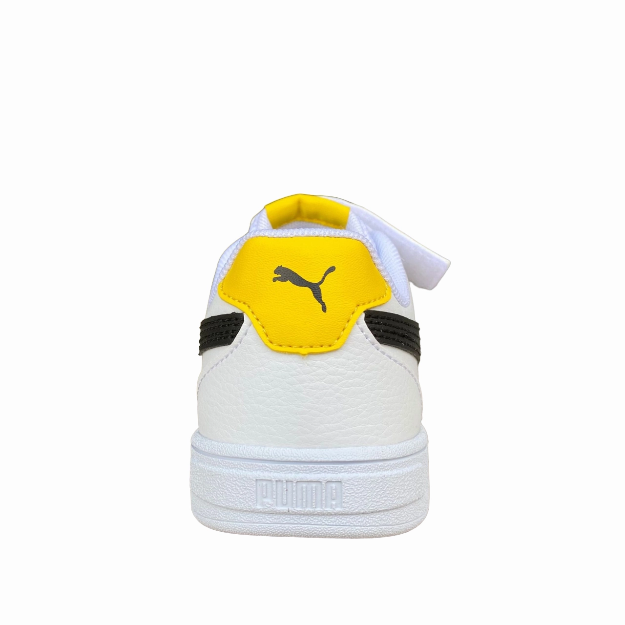 Puma sneakers bassa unisex junior con laccio elastico e velcro Caven AC+PS 389307 14 white-black-yellow Airflow Channel Design Lace Up Closure Design