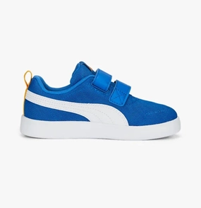Puma Sneakers da bambino in mesh traspirante Courtflex v2 371758-14 victoria blue-white-zinnia supportive fabric shoes running for a way to stay involved in sports