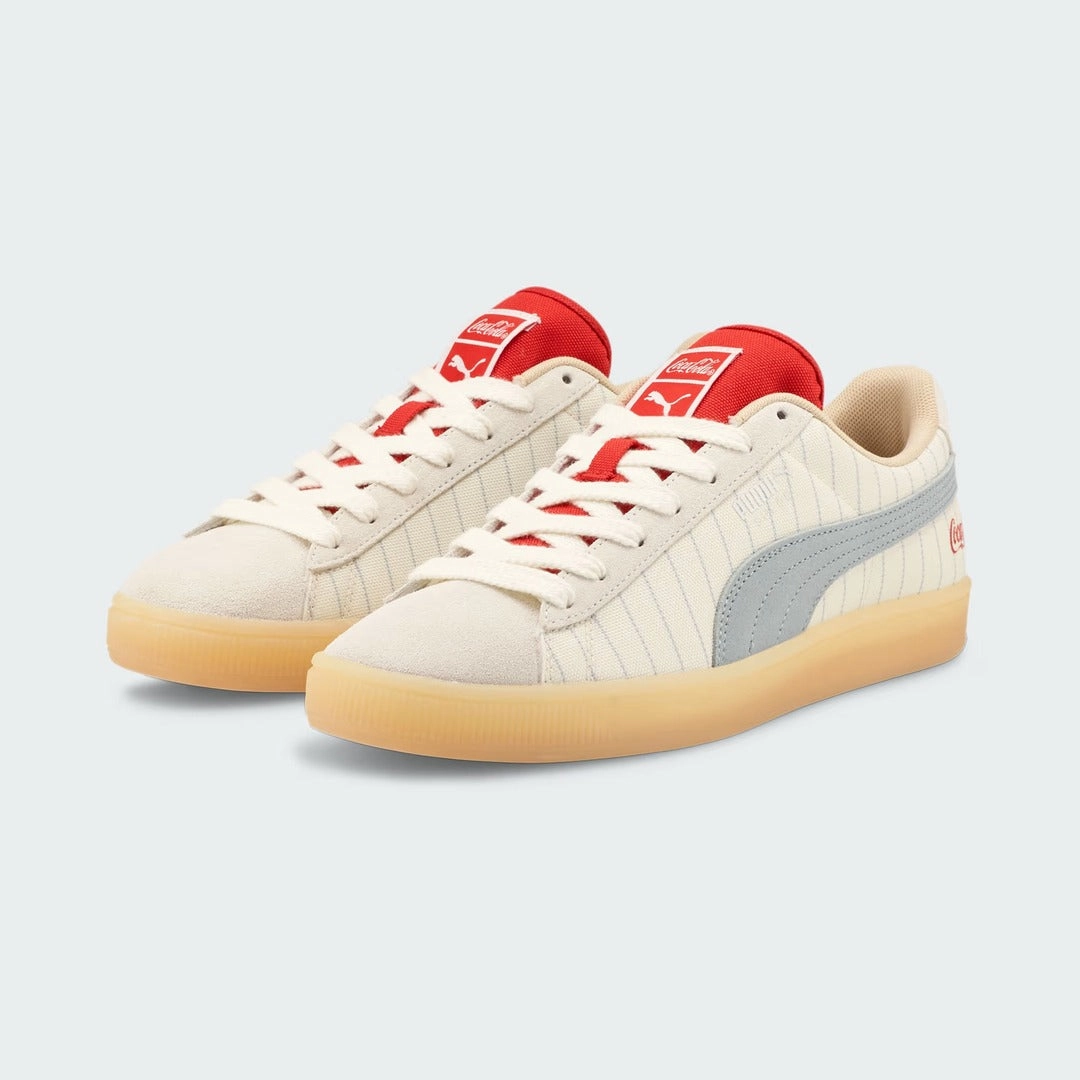 cruelty - free running shoes Comfortable toe box Puma Suede x Coca-Cola Unisex White Trainers 387049-01