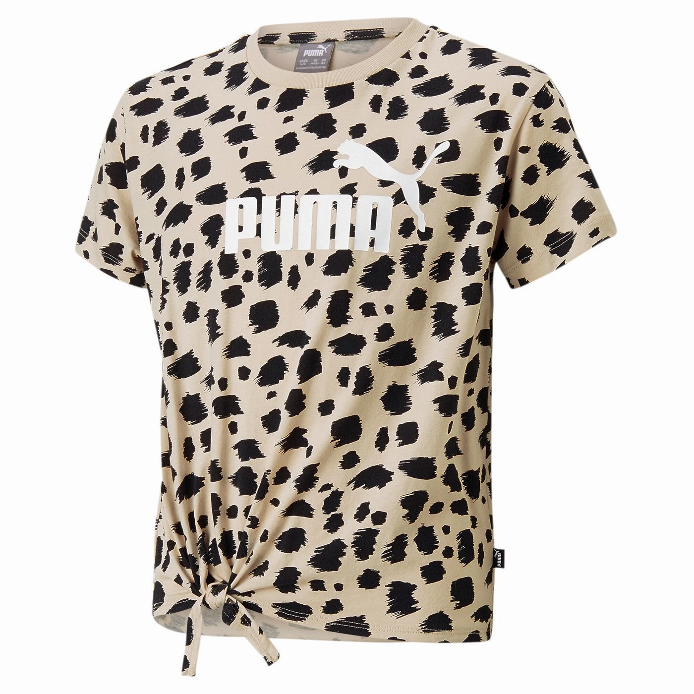 Puma T-shirt da bambina e ragazza con nodo in fantasia Aminal AOP Knotted Tee G 673523-88 granola Casual Wear