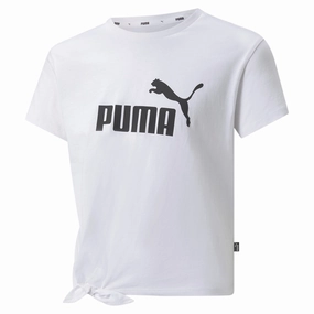 Puma T-shirt da ragazza con nodo e stampa 847470-02 white Trendy Look