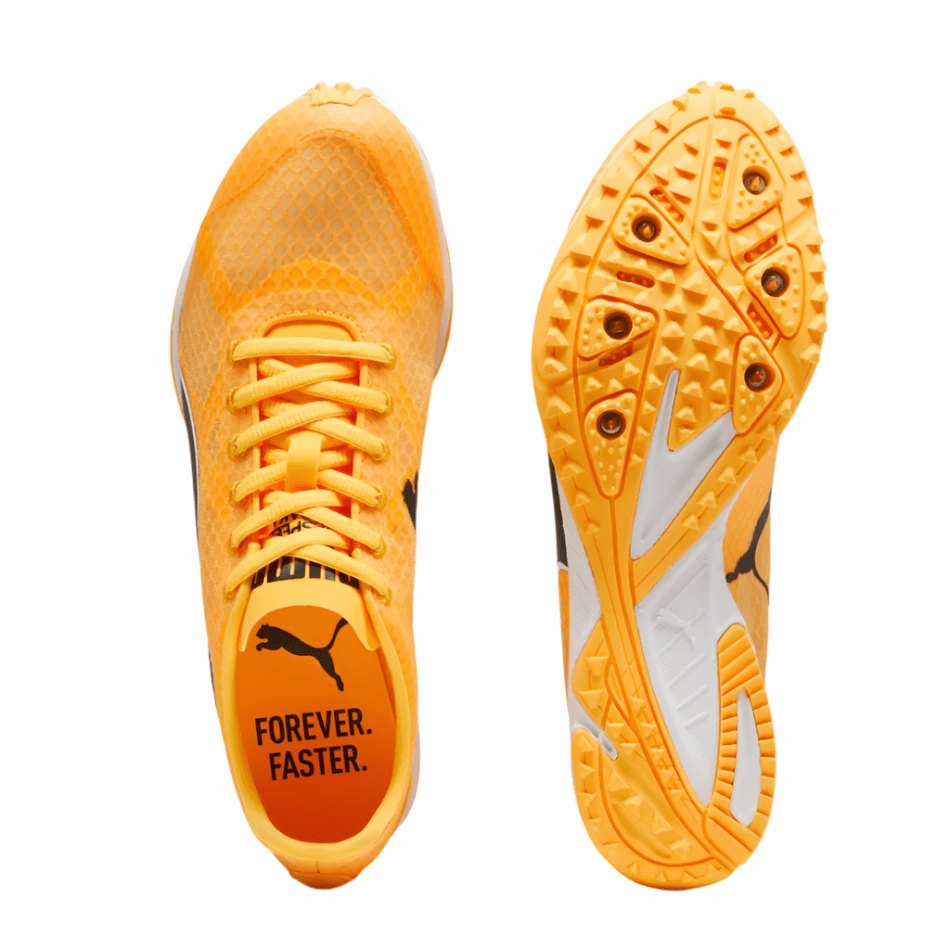 Hex Lug Traction running for a change of scenery Puma Unisex EvoSpeed Haraka 8 Running Shoes in Sunstream/PUMA Black/PUMA White SS25