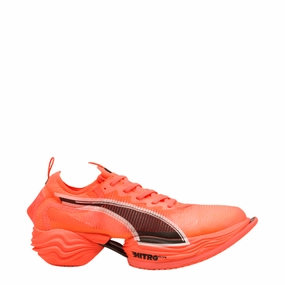 Shock - absorbing foam superb traction Puma Women's Fast-R NITRO Elite 2 Running Shoes in Glowing Red/Puma White SS25