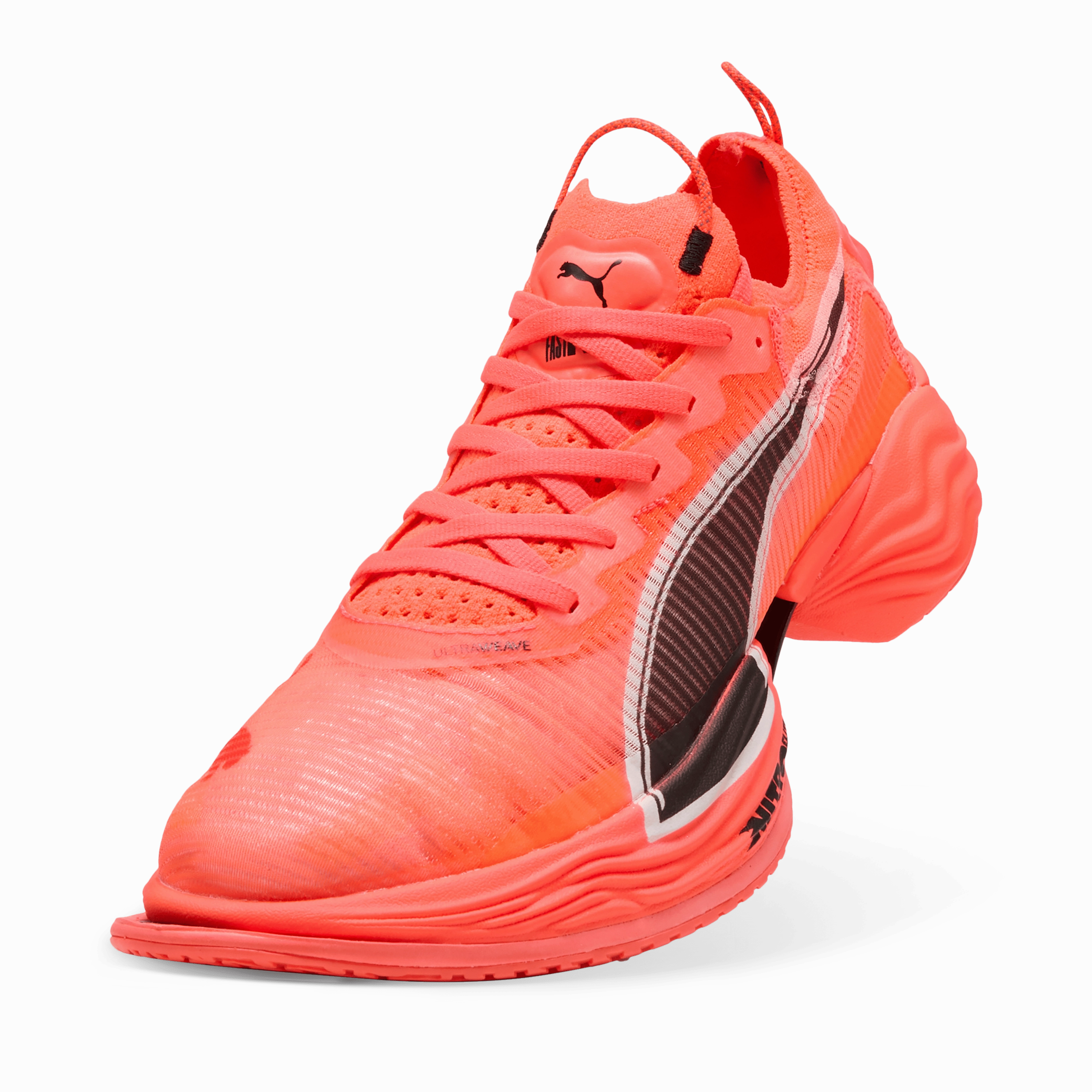 Puma Women's Fast-R NITRO Elite 2 Running Shoes in Glowing Red/Puma White SS25 Comfort Stitching