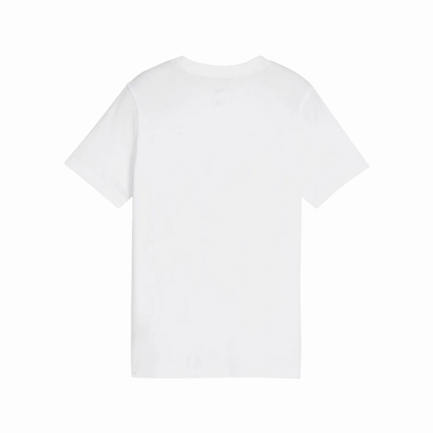 Puma Maglietta Junior Essential - Logo Grande - Bianco Classic Look