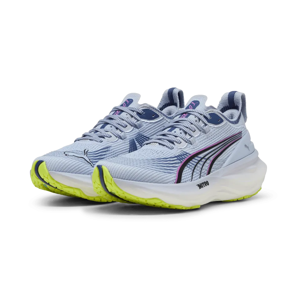 Puma Women's ForeverRun NITRO 2 Running Shoes in Cool Weather/Yellow Alert SS25 Blown Rubber Outsole Recycled Material Design