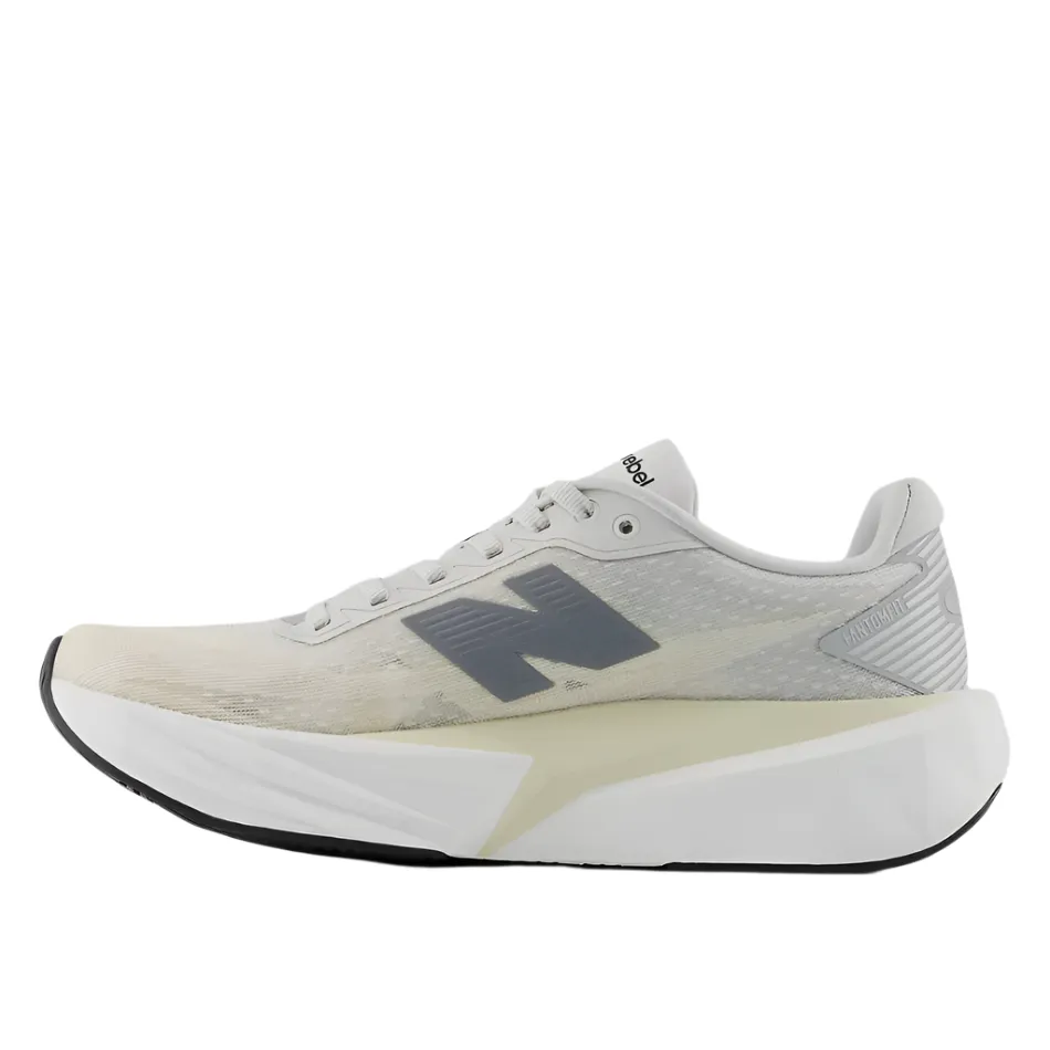 mesh ventilation New Balance Women's Fuelcell Rebel v5 Running Shoes in Linen/Grey Matter/White AW25