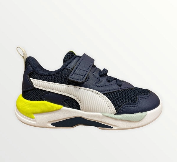 Puma scarpa sneakers da infant X-Ray Lite AC Inf 374398 21 blu-bianco-giallo sprinters' shoes leather - lining shoes