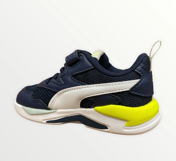 Anti Slip Outsole Technology flexible fabric shoes Puma scarpa sneakers da infant X-Ray Lite AC Inf 374398 21 blu-bianco-giallo