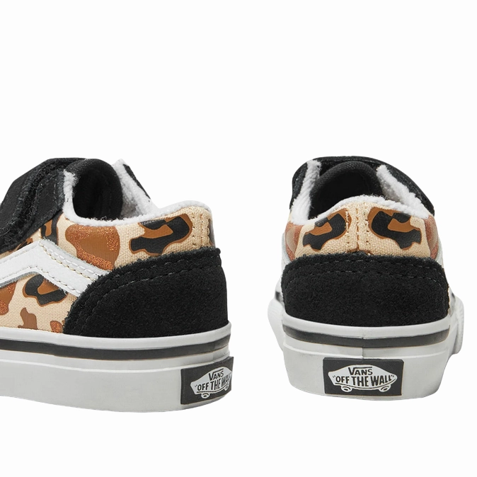 Hyper Flex Midsole Vans scarpa sneakers da bambina Old Skool V leopardata glitter VN0009RCYS81 nero-marrone