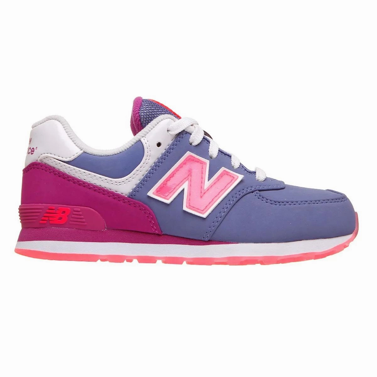 New Balance scarpa sneakers da ragazza KL574DYG blu grigio fucsia race - day running shoes
