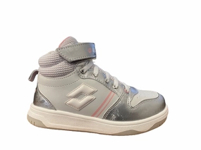intense - use shoes rubber sole shoe property Lotto sneakers alta da bambina con zip e laccio elastico Roket AMF III Mid Metal 218172 9F2 mushroom gray-white-silver