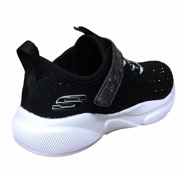 Injection Molded Layer Breathable TPU Cage Skechers scarpa da ginnastica da ragazza Meridian Best Intent 81952L BKW nero bianco