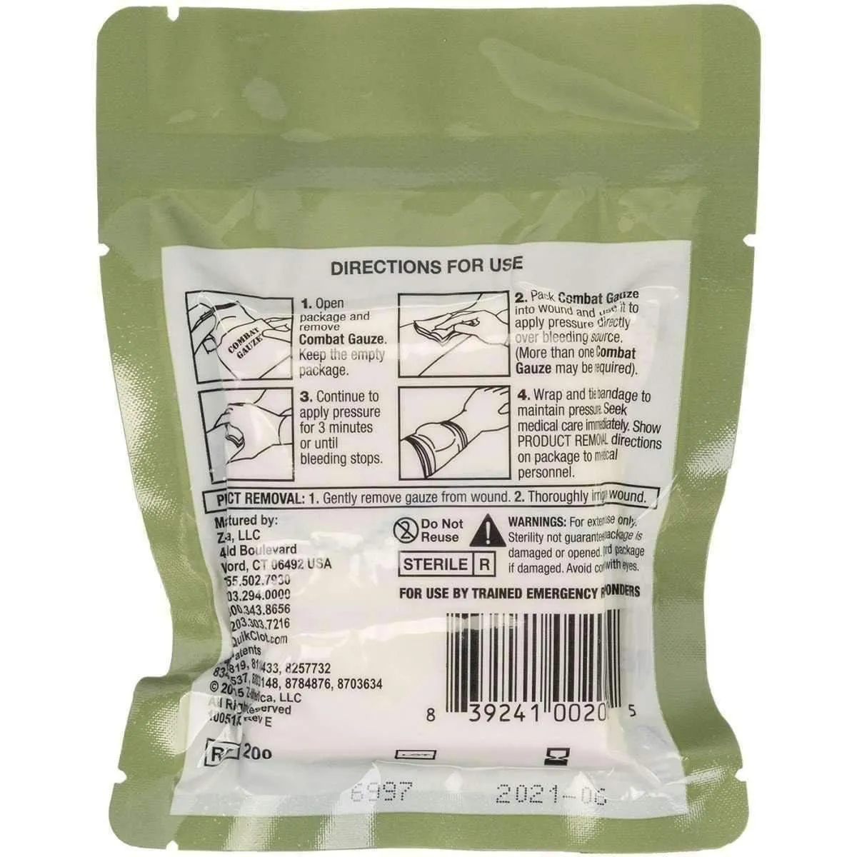 Quickclot Combat Gauze Hemostatic Dressing