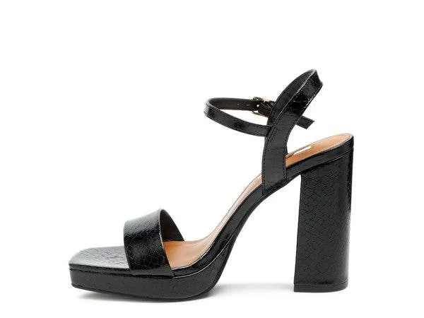 Rag & Co Merengue Metallic Women's High Block Heel Sandals SH2756