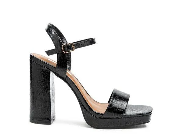 Rag & Co Merengue Metallic Women's High Block Heel Sandals SH2756