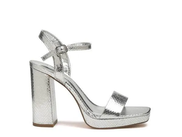 Rag & Co Merengue Metallic Women's High Block Heel Sandals SH2756