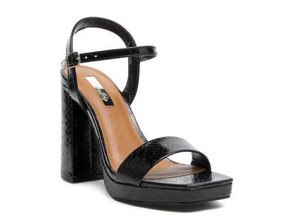 Rag & Co Merengue Metallic Women's High Block Heel Sandals SH2756