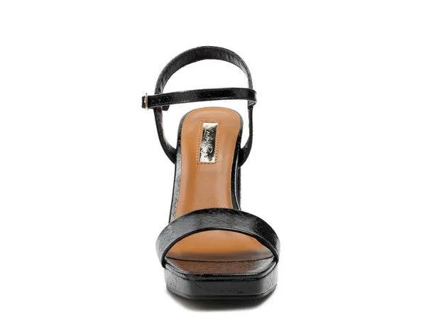 Rag & Co Merengue Metallic Women's High Block Heel Sandals SH2756