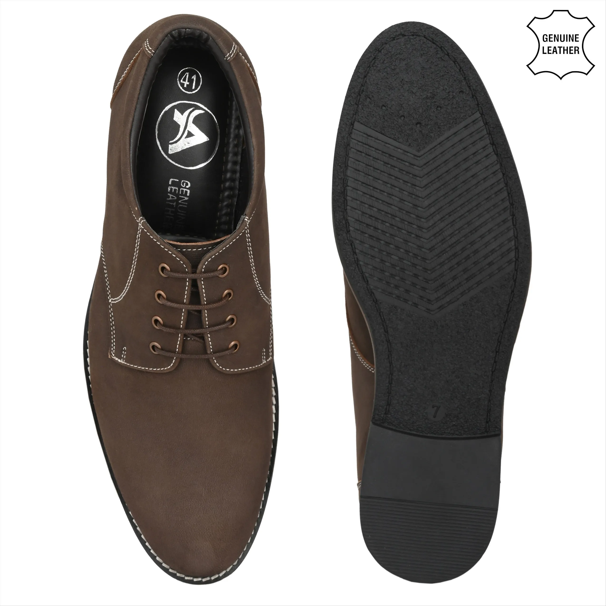 Real Full Grain Leather Derby Lace Ups