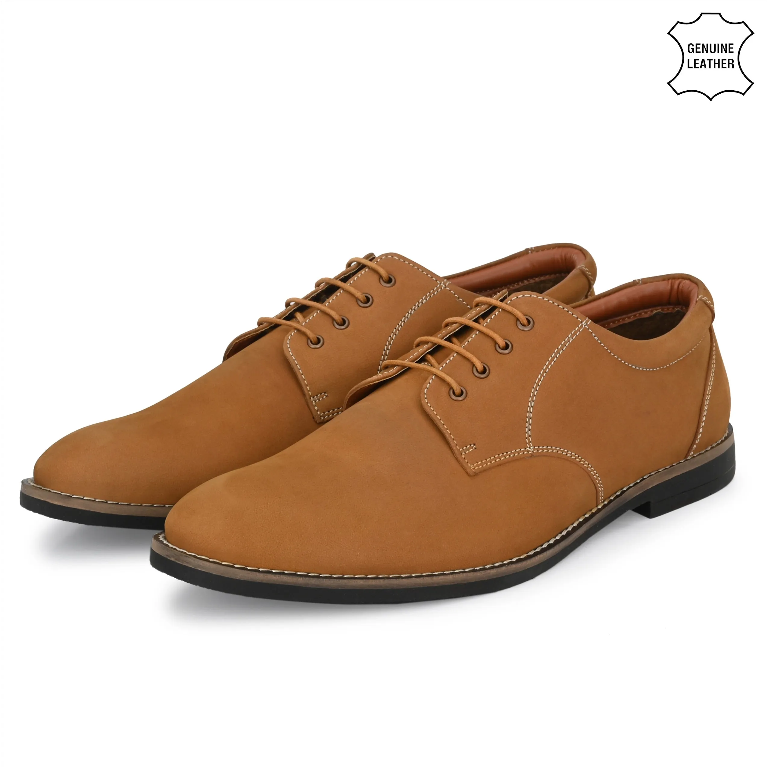 Real Full Grain Leather Derby Lace Ups