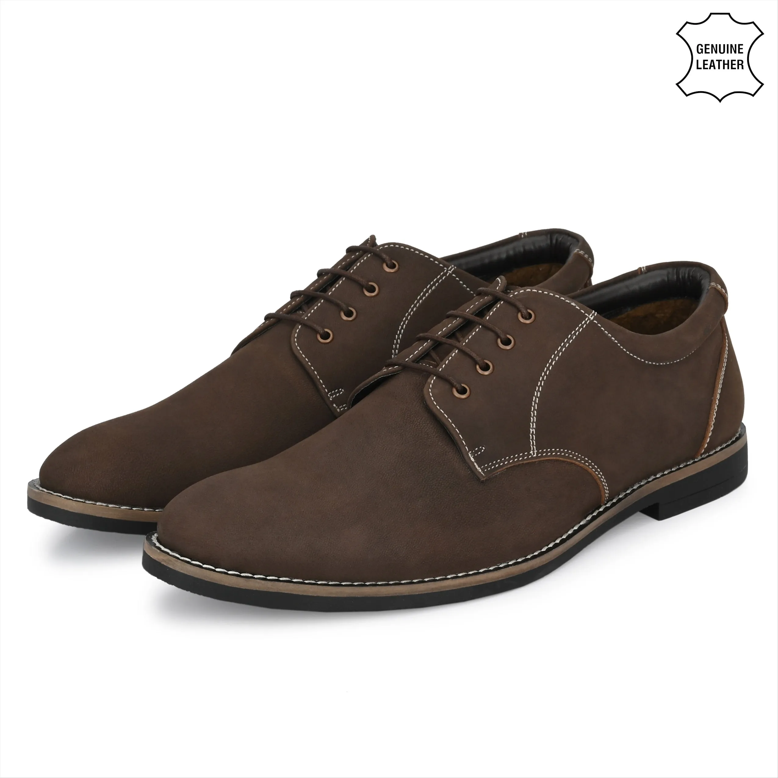 Real Full Grain Leather Derby Lace Ups