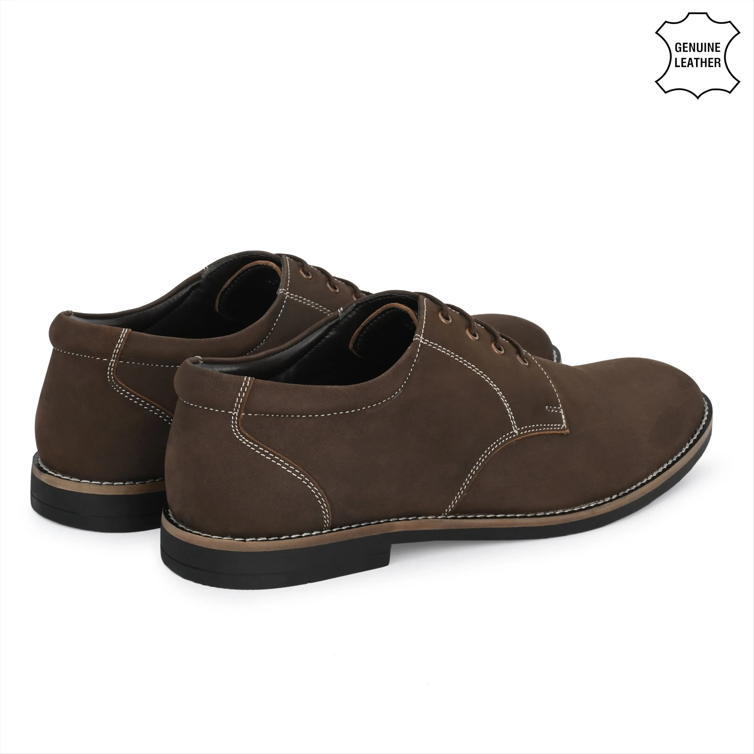 Real Full Grain Leather Derby Lace Ups