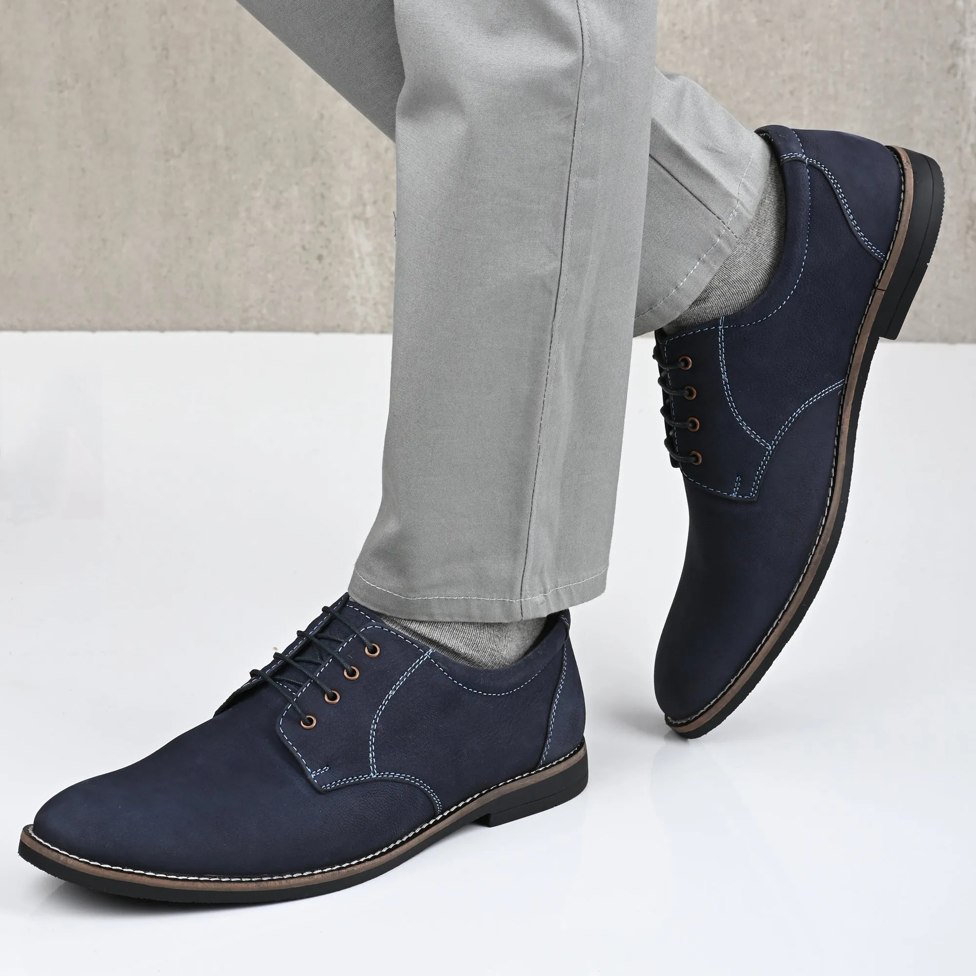 Real Full Grain Leather Derby Lace Ups