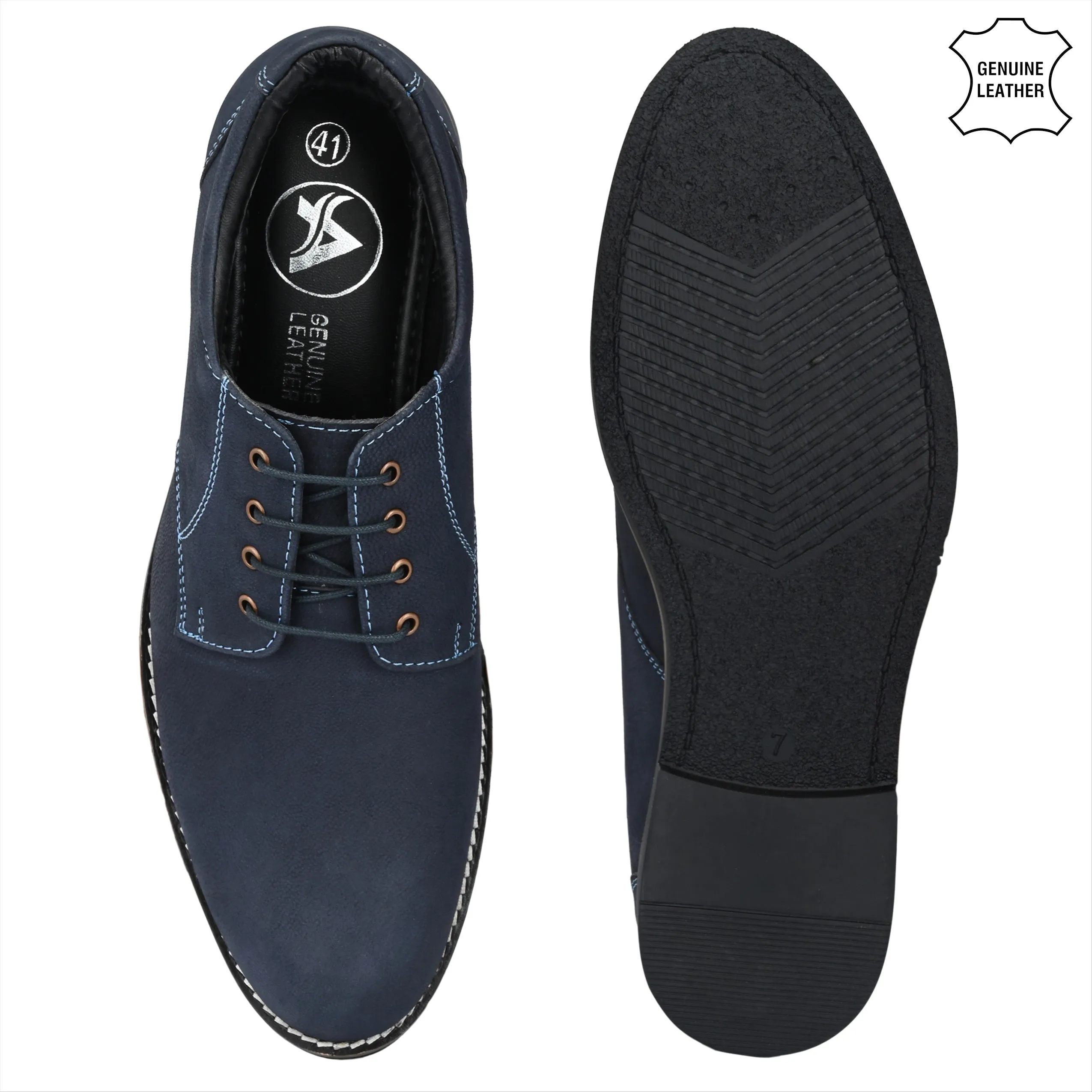 Real Full Grain Leather Derby Lace Ups