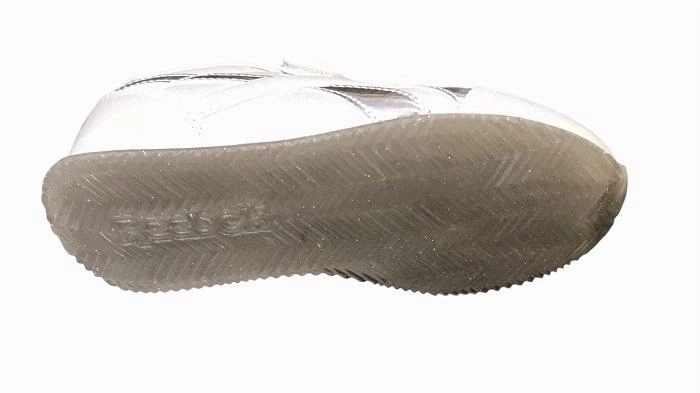 Reebok scarpa sneakers da bambina con velcro Royal CL Jogging 2.0 2V Kid FW8436 argento Reinforced Tensile Web