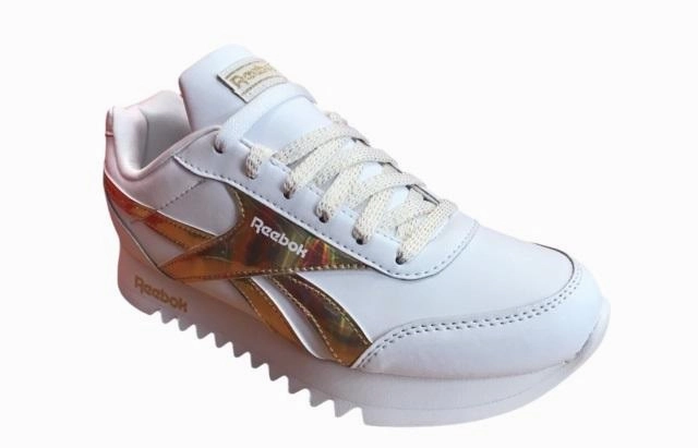 Reebok scarpa sneakers da bambina Royal CLJOG 2 Plat FW8187 bianco oro soccer - compatible shoes obstacle - course shoes