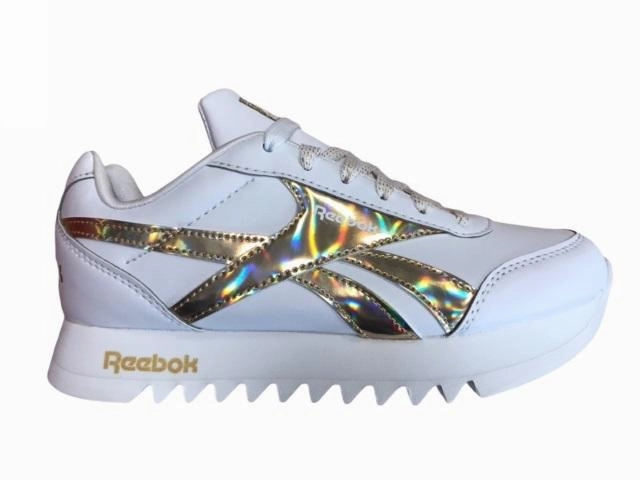 Reebok scarpa sneakers da bambina Royal CLJOG 2 Plat FW8187 bianco oro Soft surface cushioning