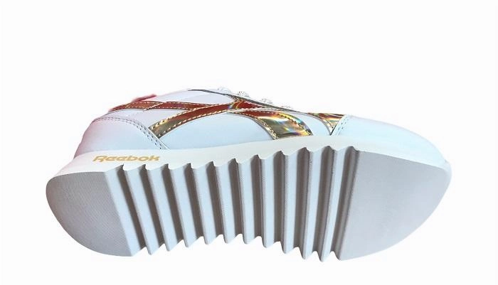 Reebok scarpa sneakers da bambina Royal CLJOG 2 Plat FW8187 bianco oro running - motivation Microfiber Reinforcements