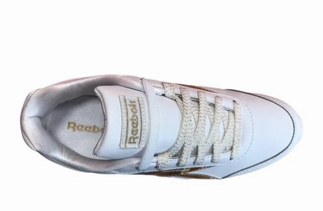 Reebok scarpa sneakers da bambina Royal CLJOG 2 Plat FW8187 bianco oro toe - box Enhanced Traction Pattern