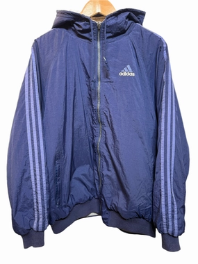 Multi Pocket Design Pin Adidas Mens Reversible Navy Jacket (Size L)