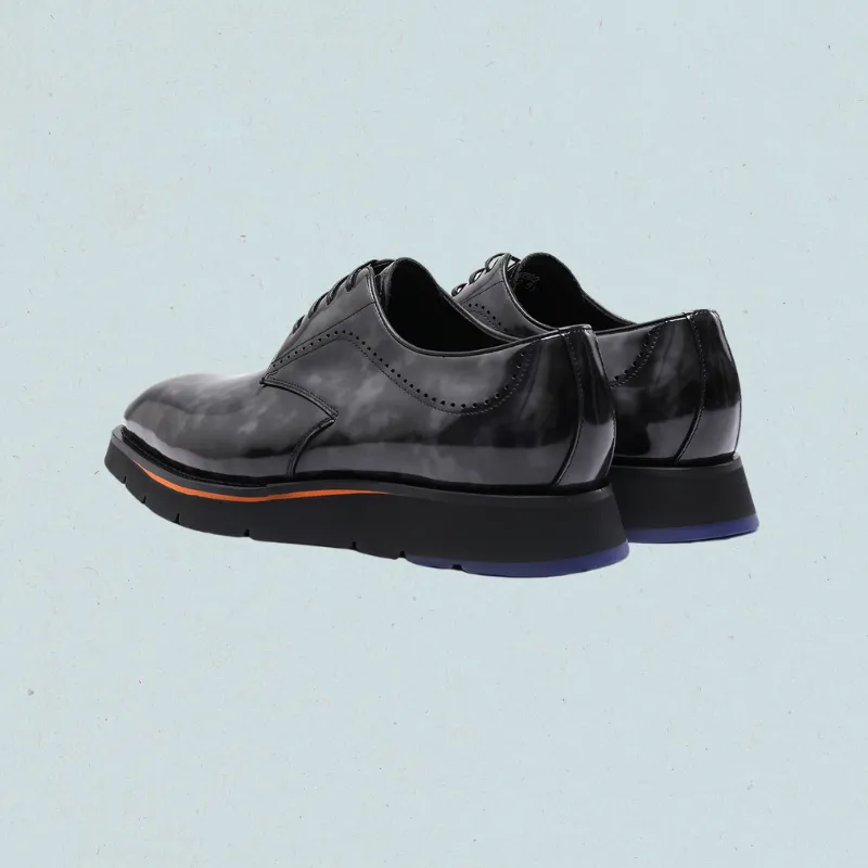 RegalStride Derby Shoes:Italian XL EXTRALIGHT Sole Black Leather Shoes